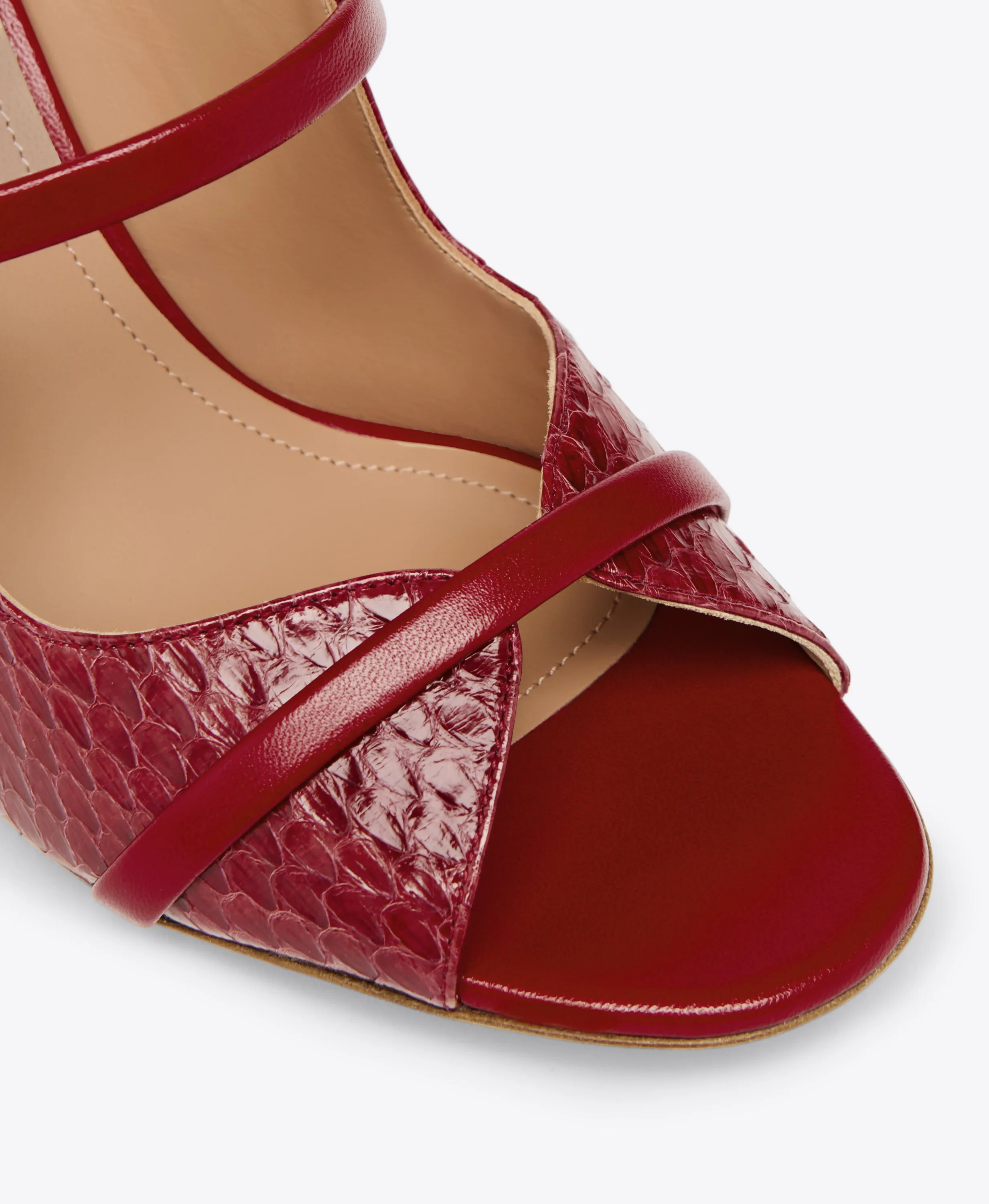 Norah 70 Red Leather Heeled Sandals
