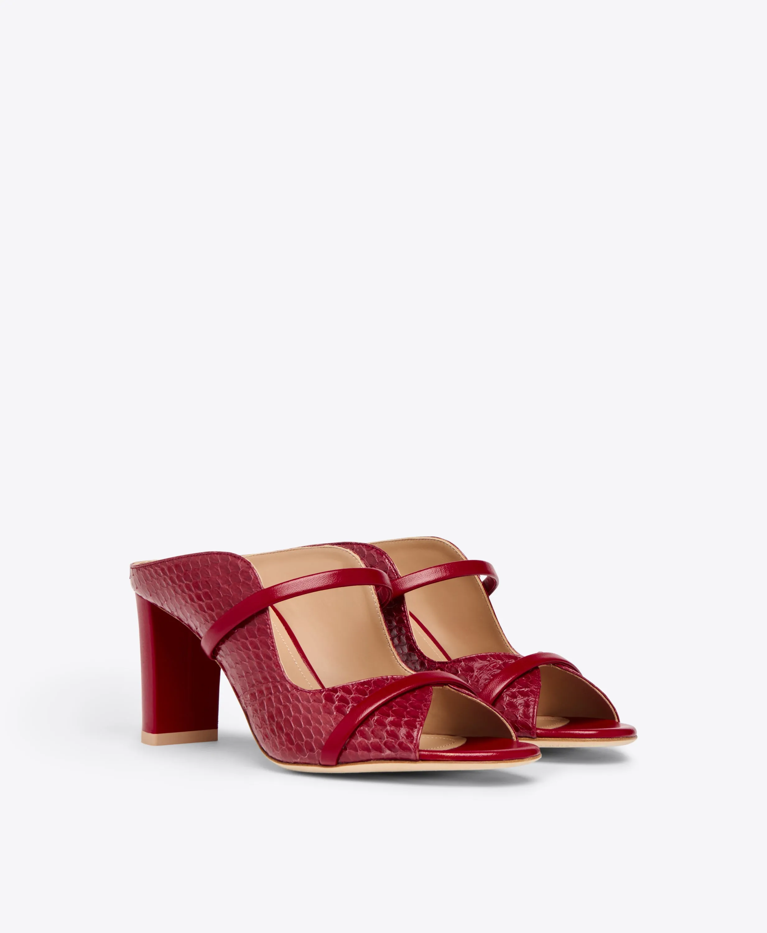 Norah 70 Red Leather Heeled Sandals
