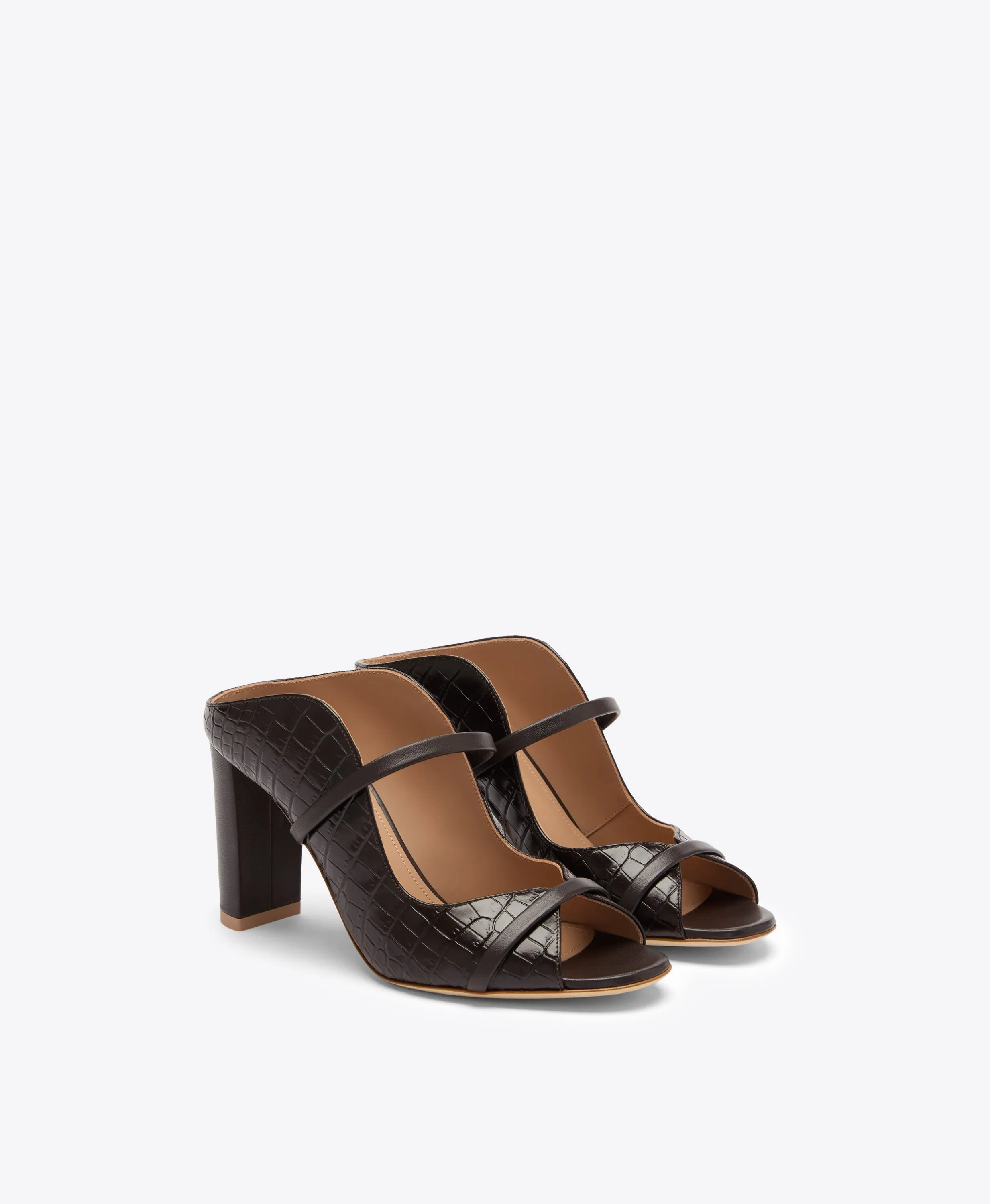 Norah 85 Dark Brown Leather Sandals