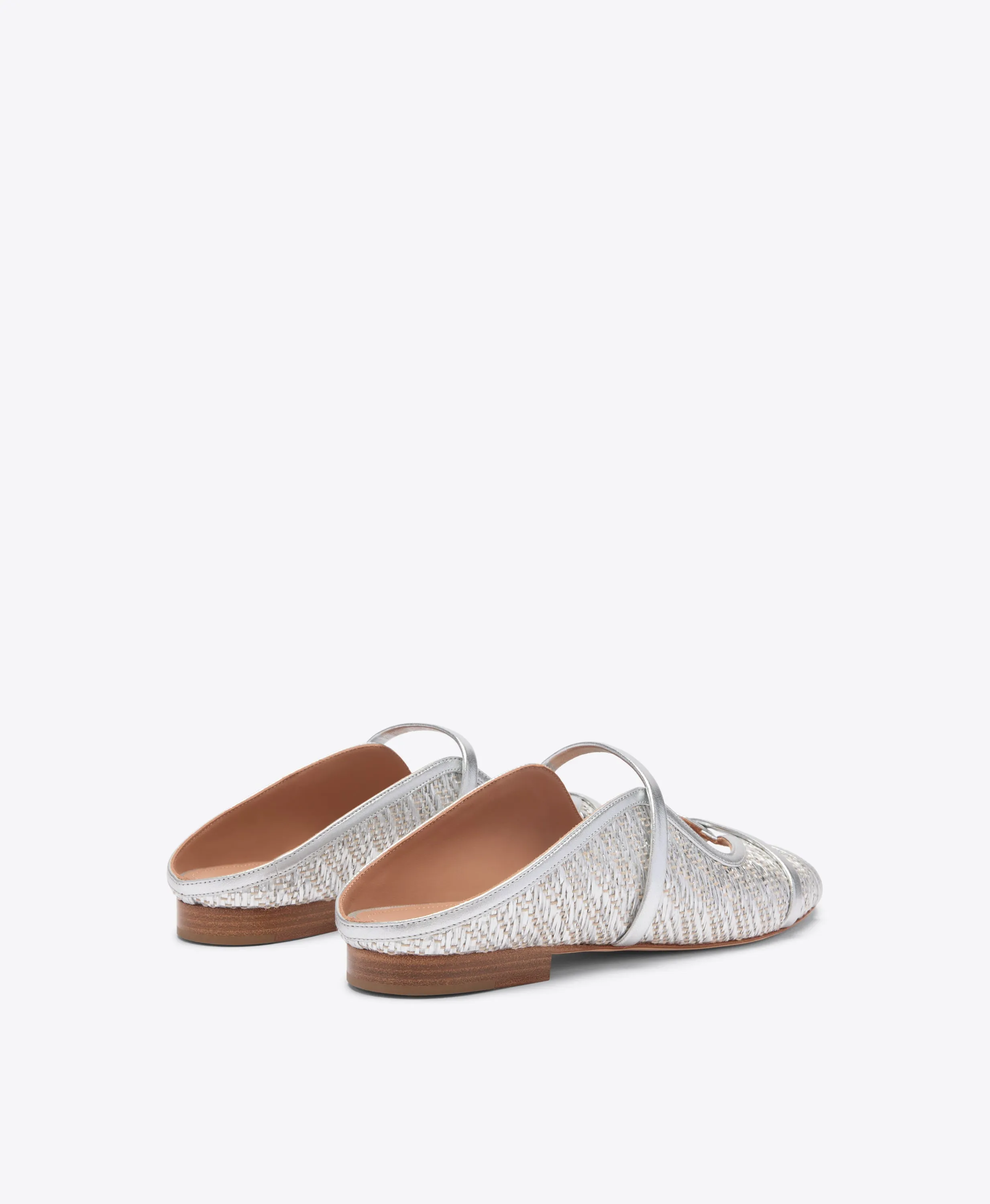 Norah Silver Metallic Raffia Flat Sandals