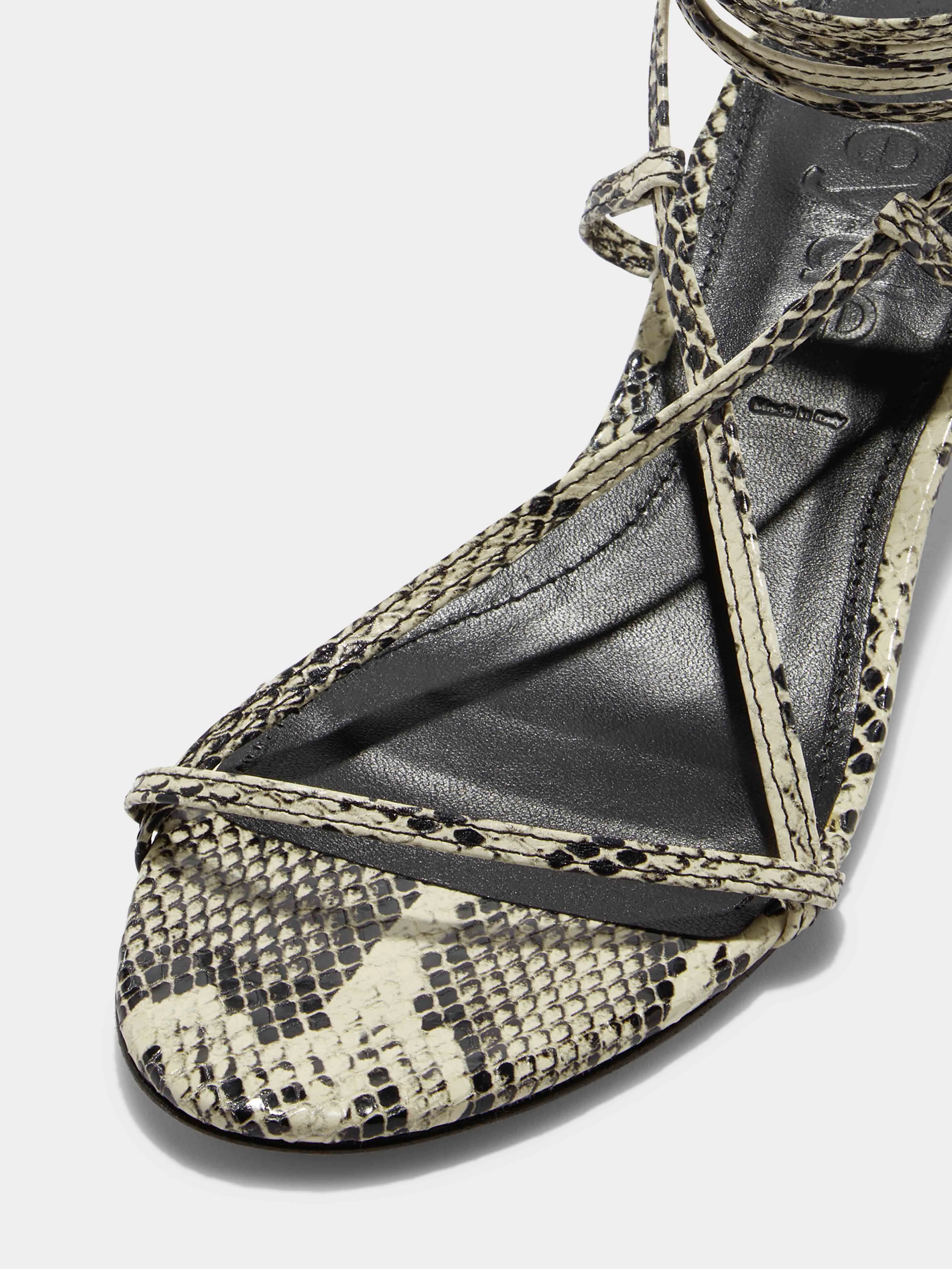 Paige Leather Kitten-Heel Sandals