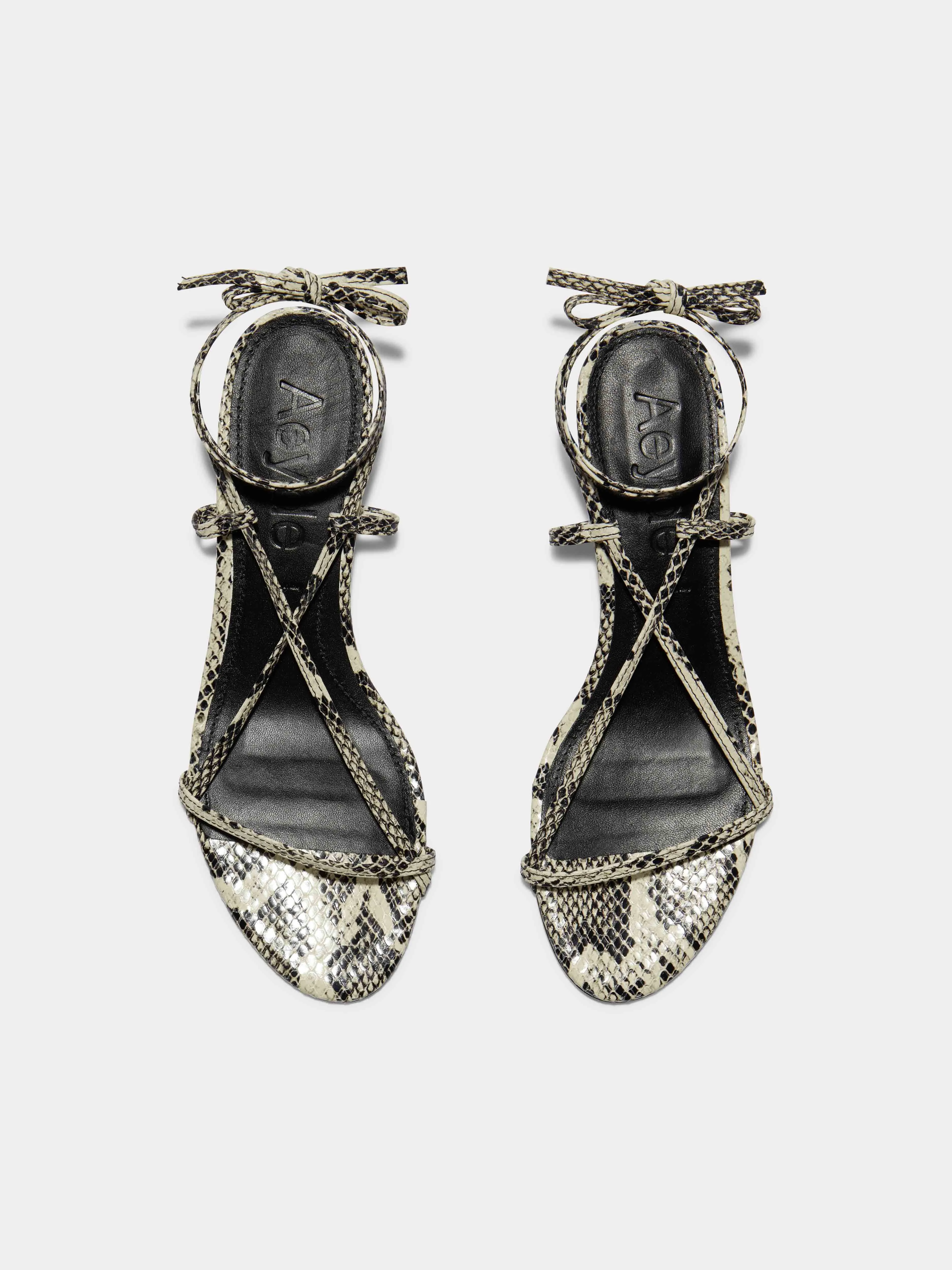 Paige Leather Kitten-Heel Sandals