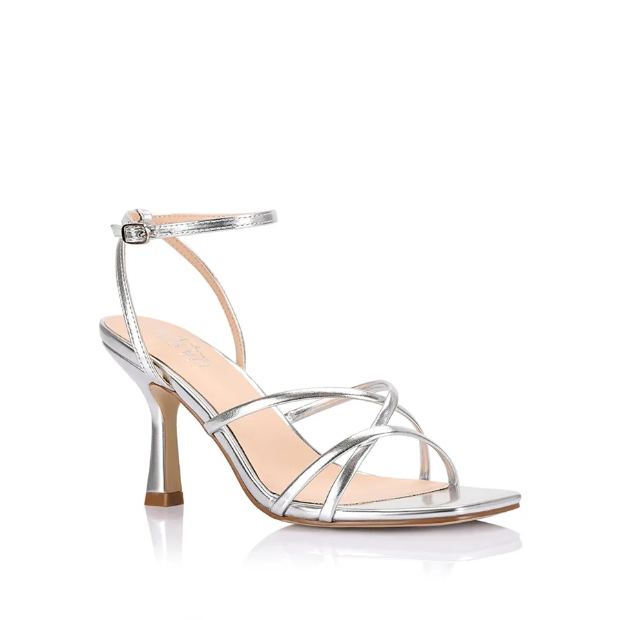 Penelope Strappy Sandals - Silver Metallic