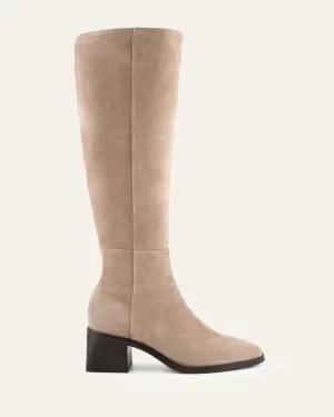 QUEENIE KNEE BOOTS TAUPE SUEDE