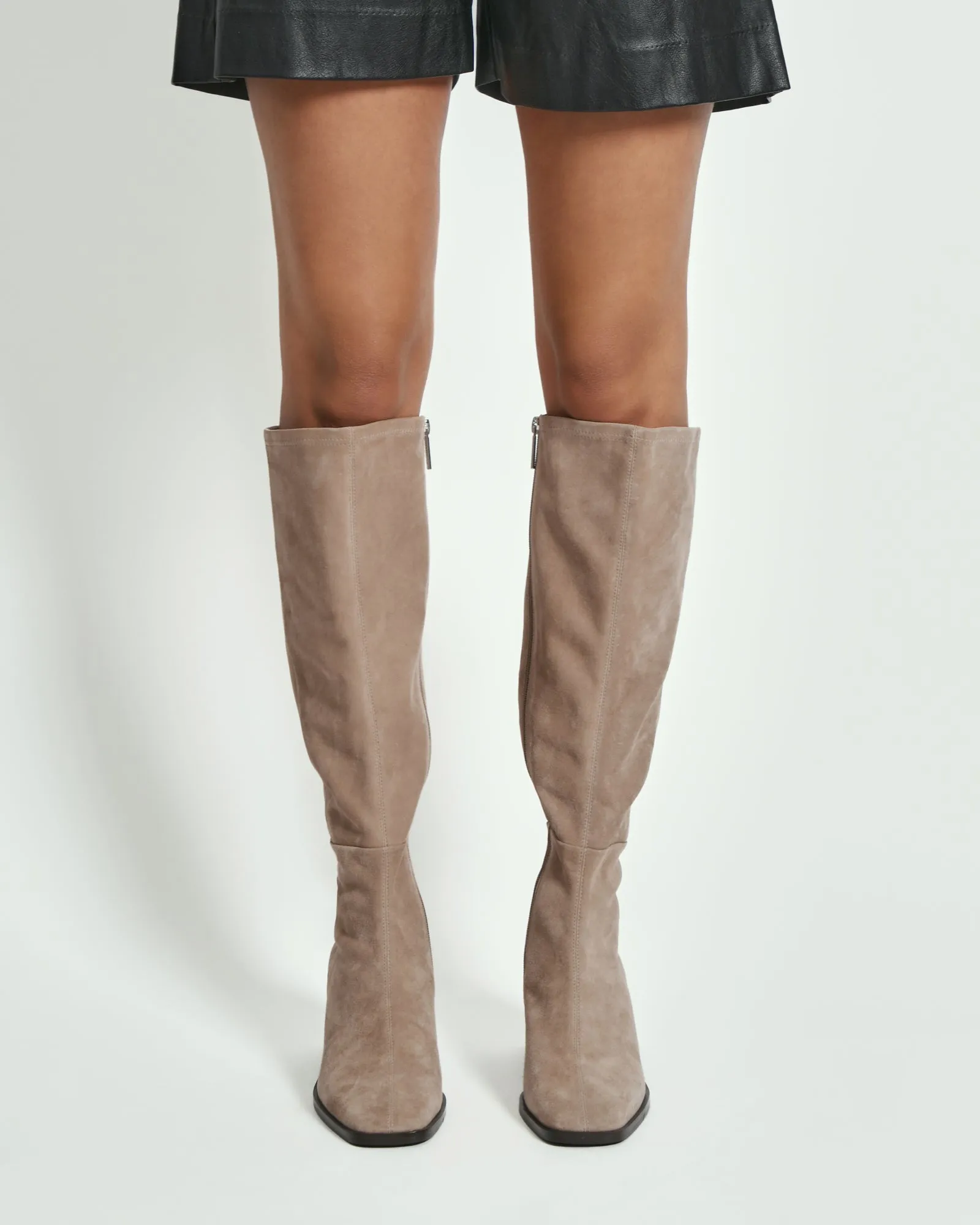QUEENIE KNEE BOOTS TAUPE SUEDE