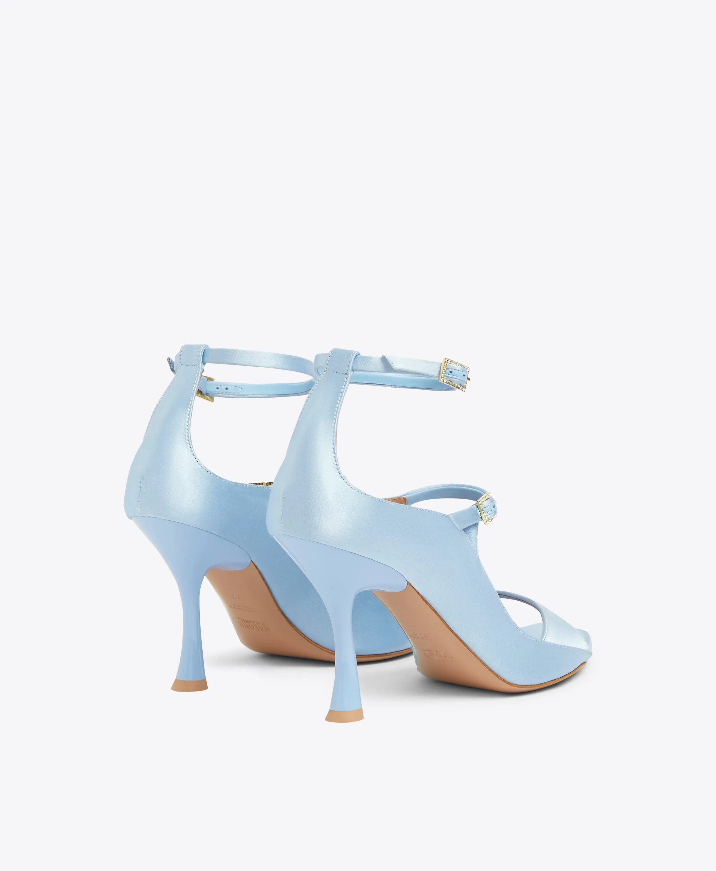 Riley 90 Sky Blue Satin Sandals