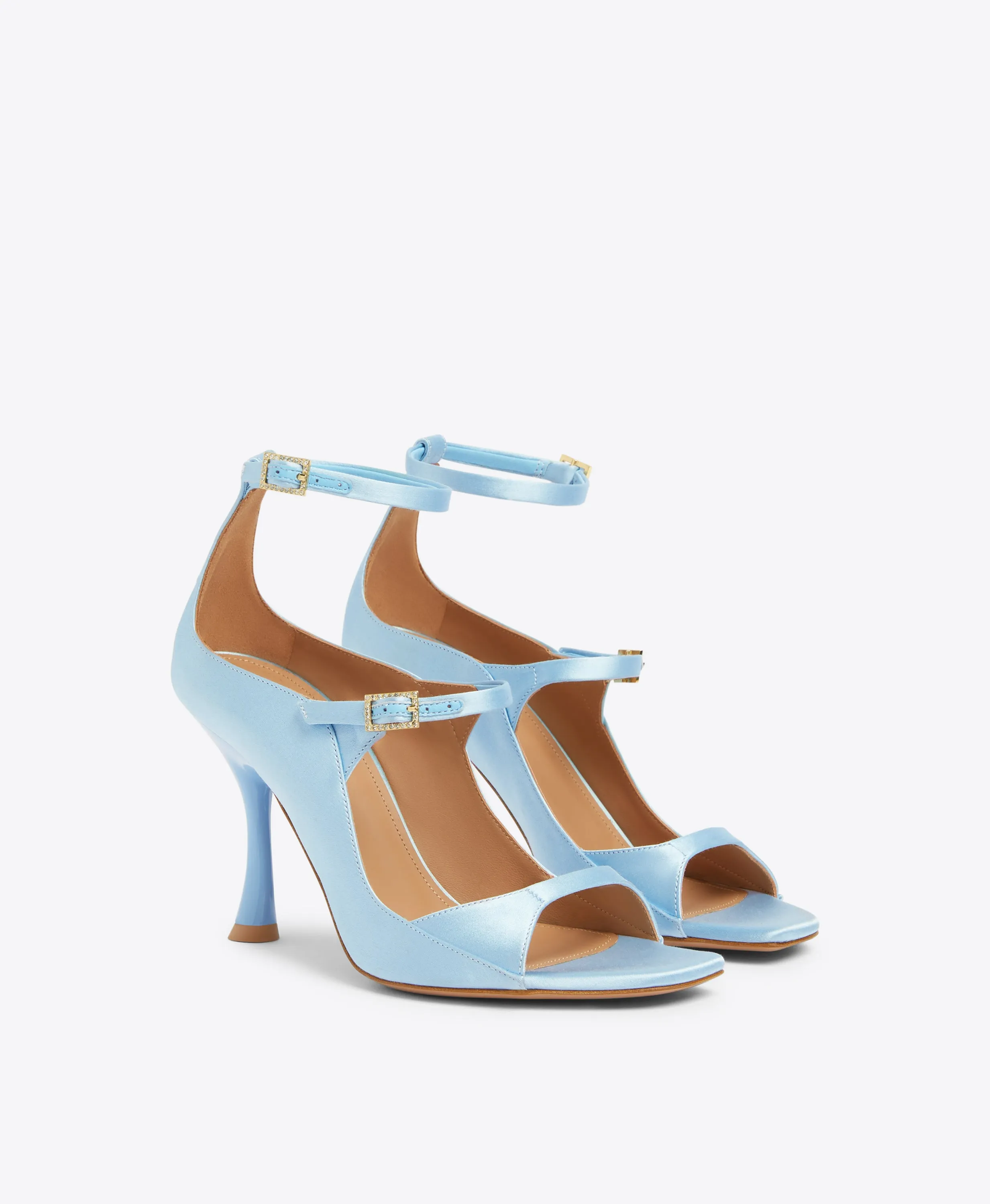 Riley 90 Sky Blue Satin Sandals