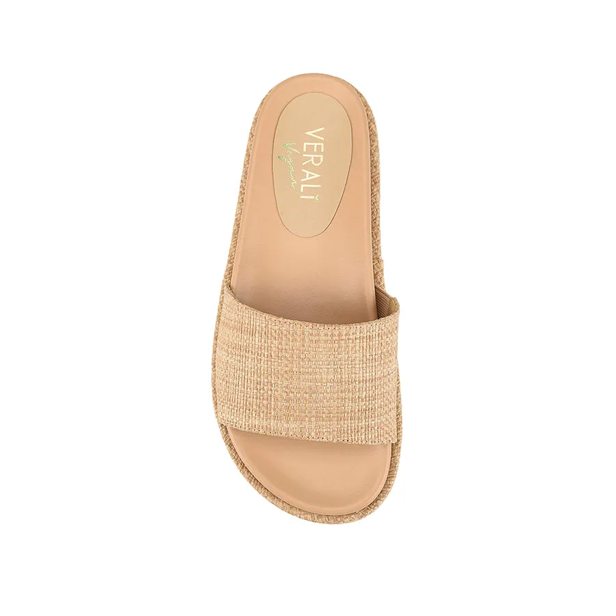 Romy Flatform Slides - Natural Raffia