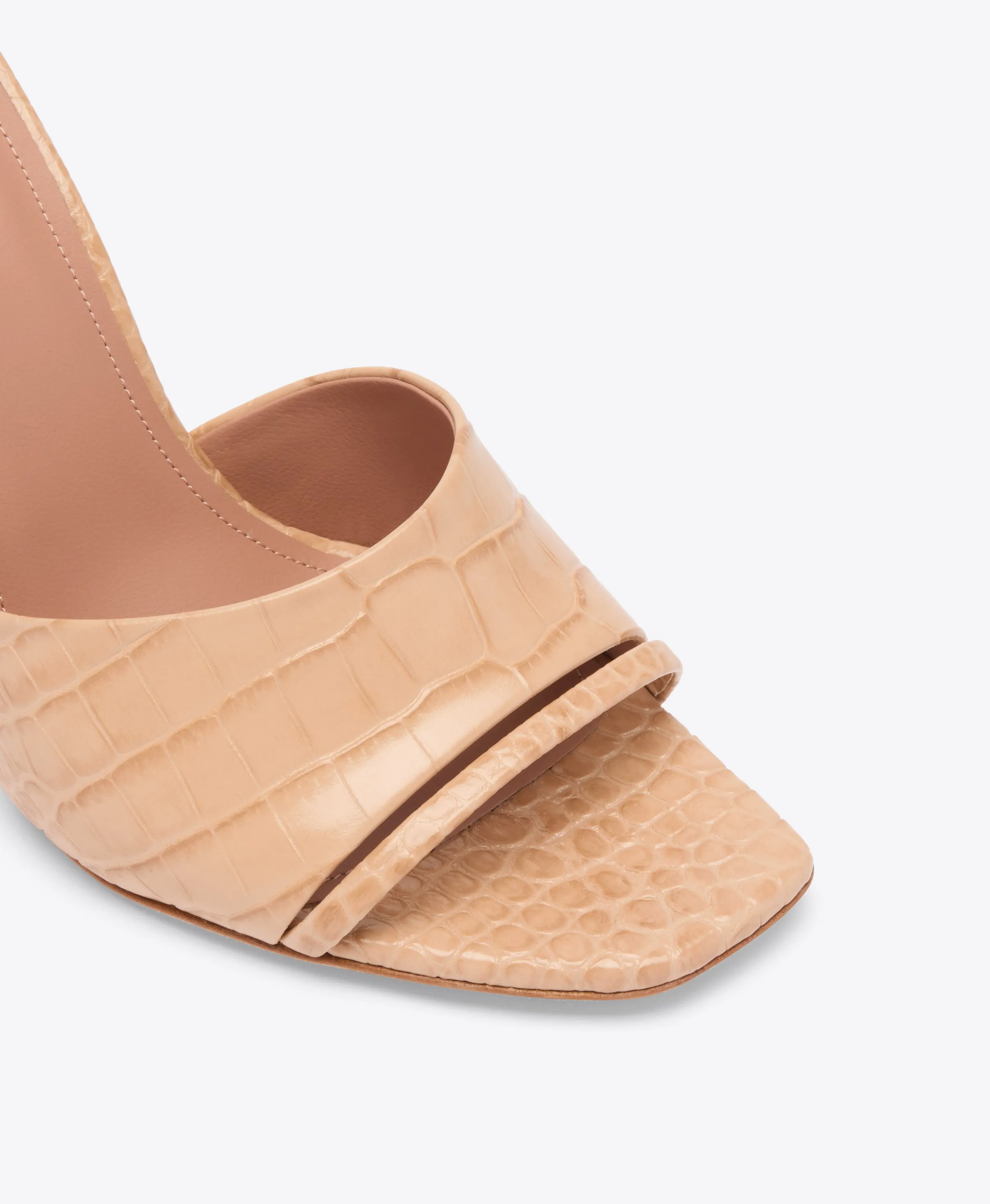 Roxanne 90 Buff Embossed Leather Sandals