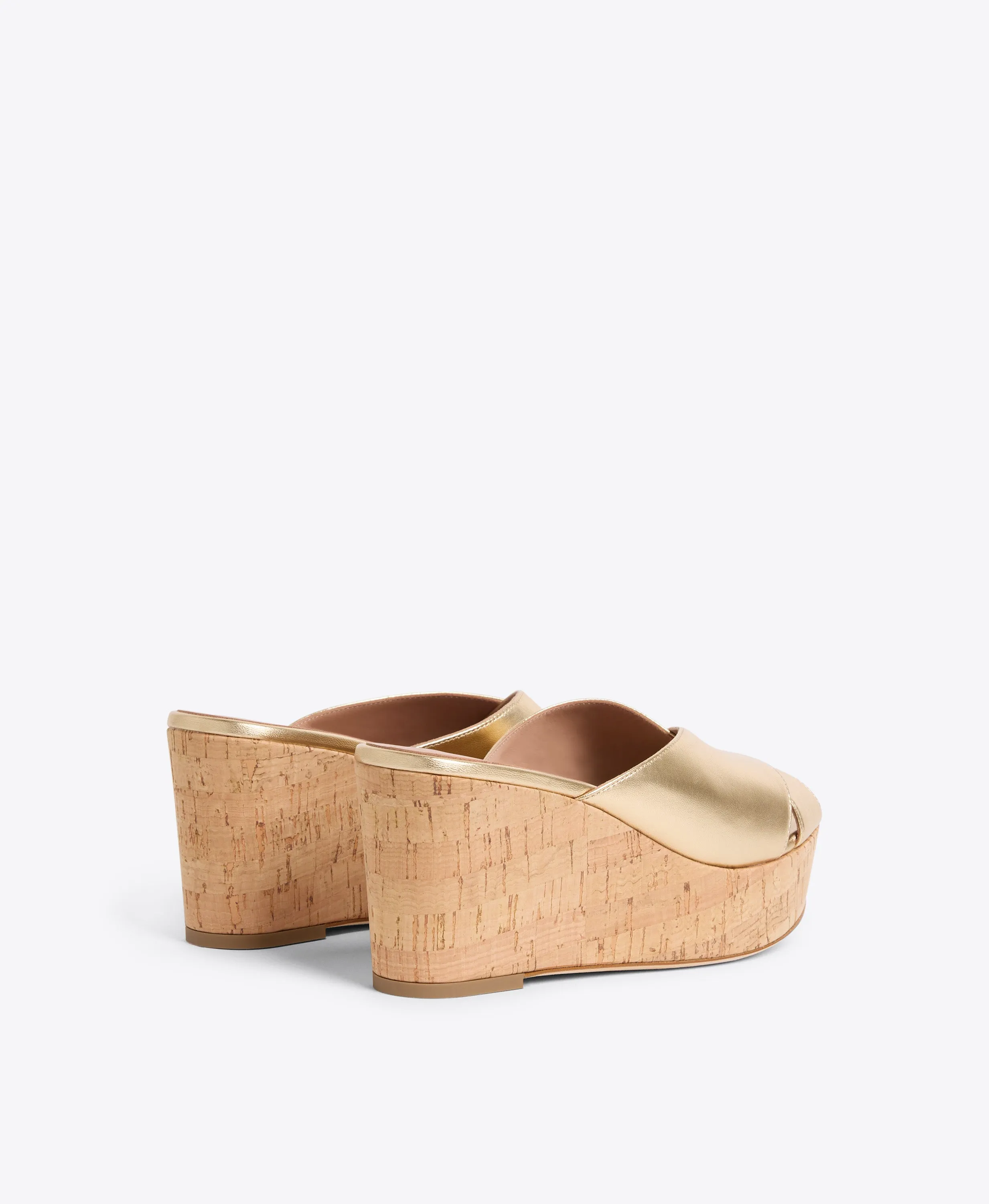 Shanina 70 Gold Leather Wedge Sandals
