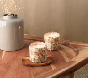 SNOW GLASS CANDLE - BAMBOO WEAVE