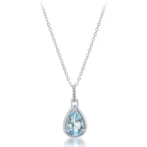 Sterling Silver Blue Topaz 2.25 cttw Teardrop Pendant