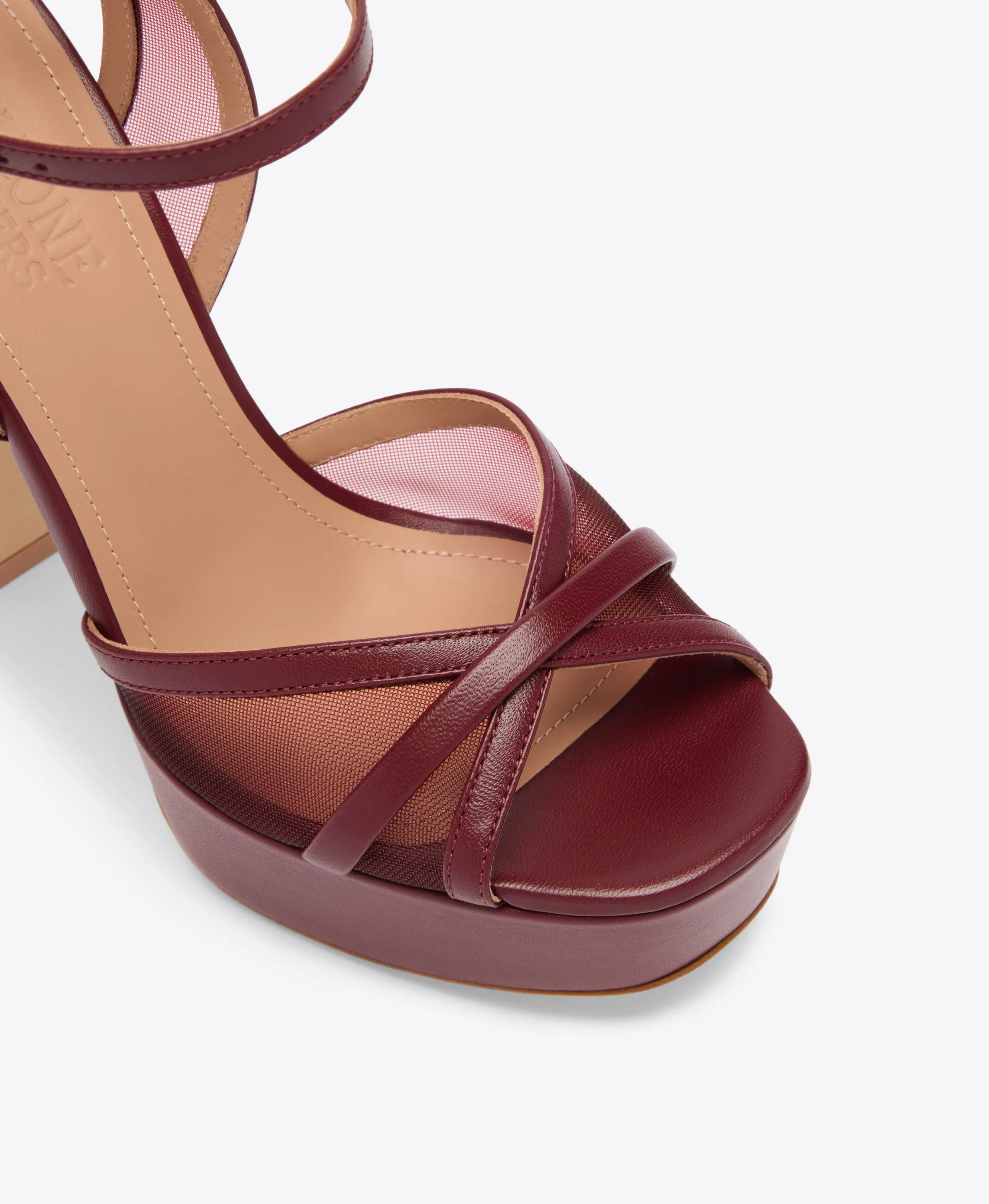 Sylvie 125 Red Mesh Platform Sandals