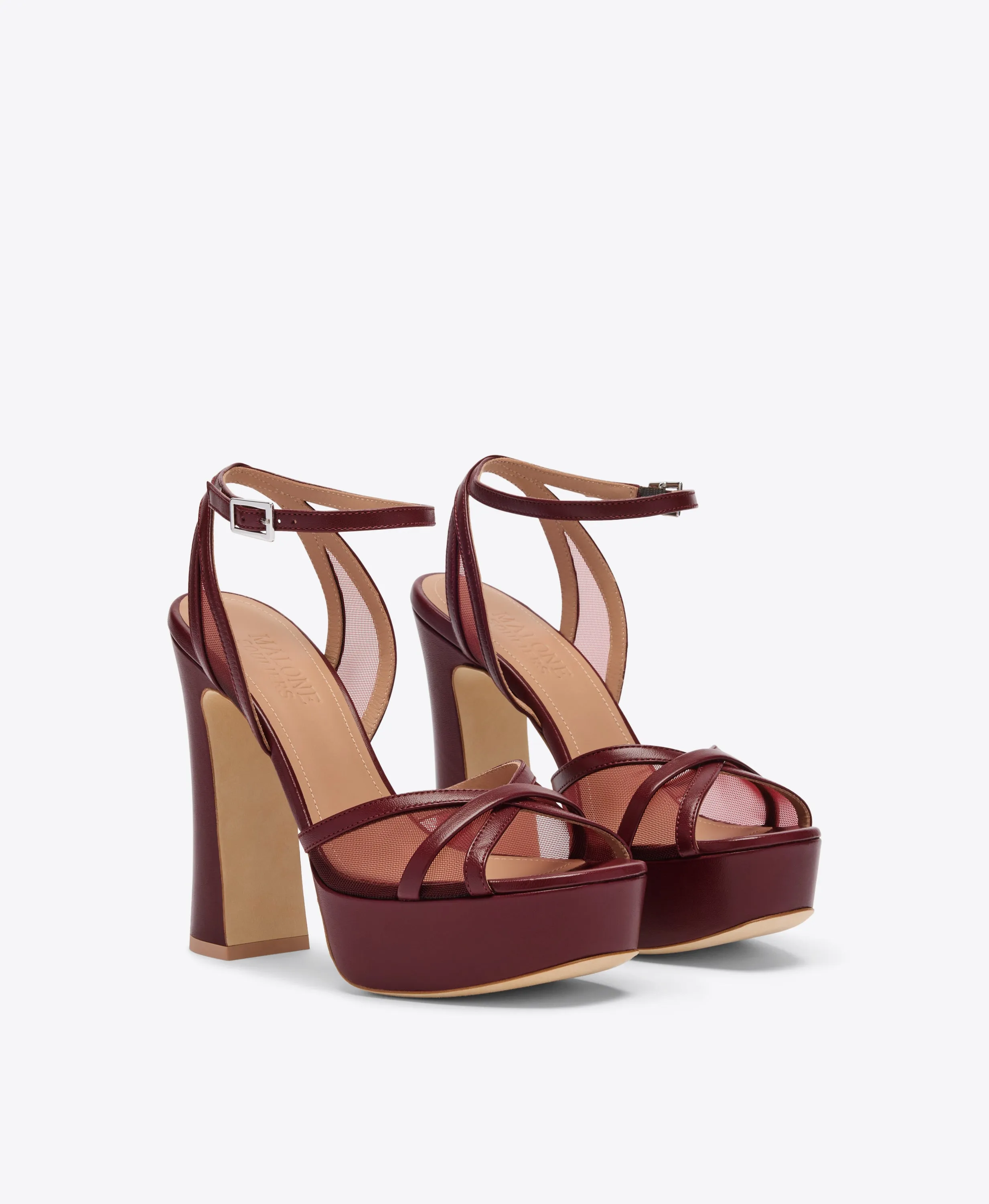 Sylvie 125 Red Mesh Platform Sandals