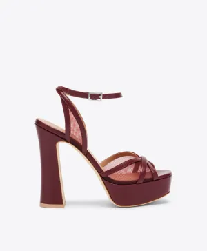Sylvie 125 Red Mesh Platform Sandals