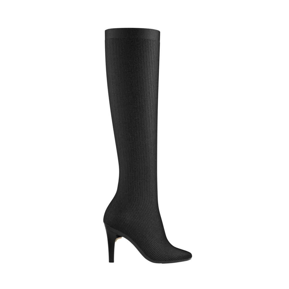 The Joanna Knee High Boot - Coal Knit 4 Stiletto - FINAL SALE