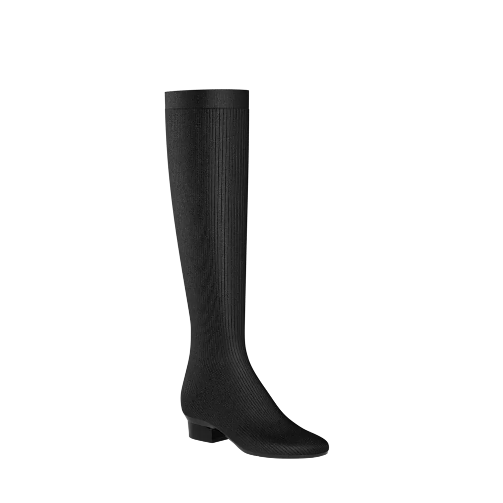 The Joanna Knee High Boot - Coal Knit 4 Stiletto - FINAL SALE