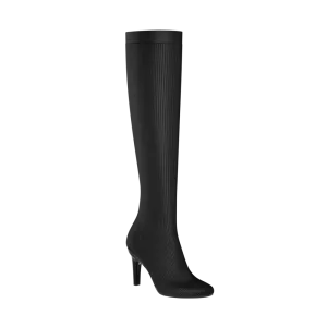The Joanna Knee High Boot - Coal Knit 4 Stiletto - FINAL SALE
