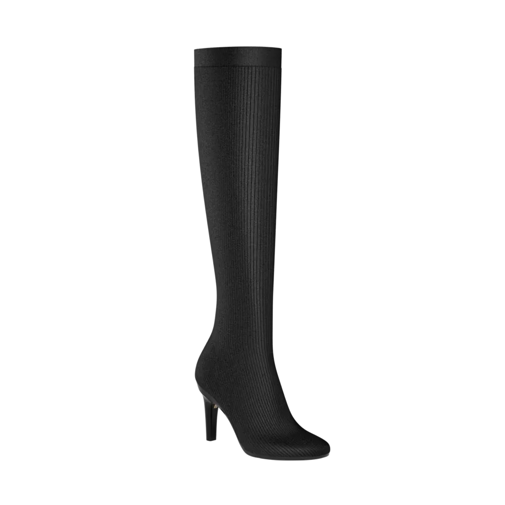 The Joanna Knee High Boot - Coal Knit 4 Stiletto - FINAL SALE