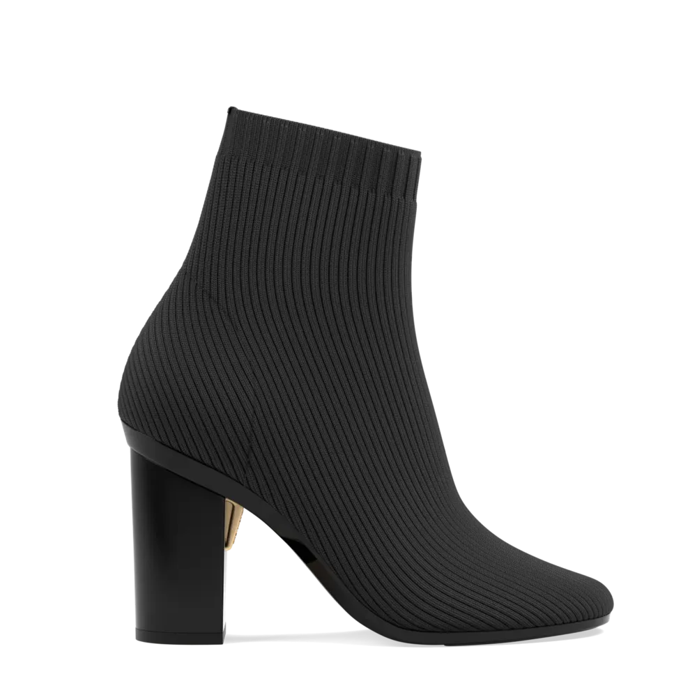 The Josie Bootie - Coal Knit 4 Block - FINAL SALE