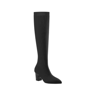 The Knee High Boot Coal Knit   Block Heel Kit 3 Coal - FINAL SALE
