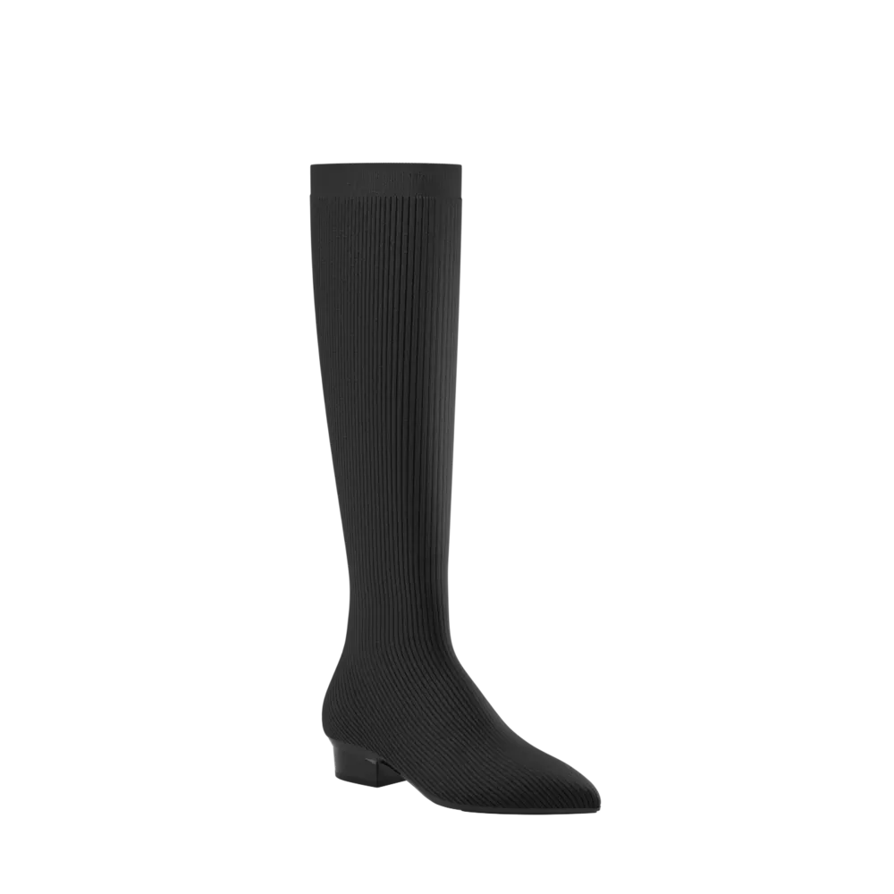 The Knee High Boot Coal Knit   Block Heel Kit 4 Coal - FINAL SALE