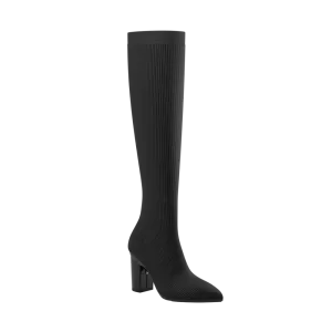 The Knee High Boot Coal Knit   Block Heel Kit 4 Coal - FINAL SALE