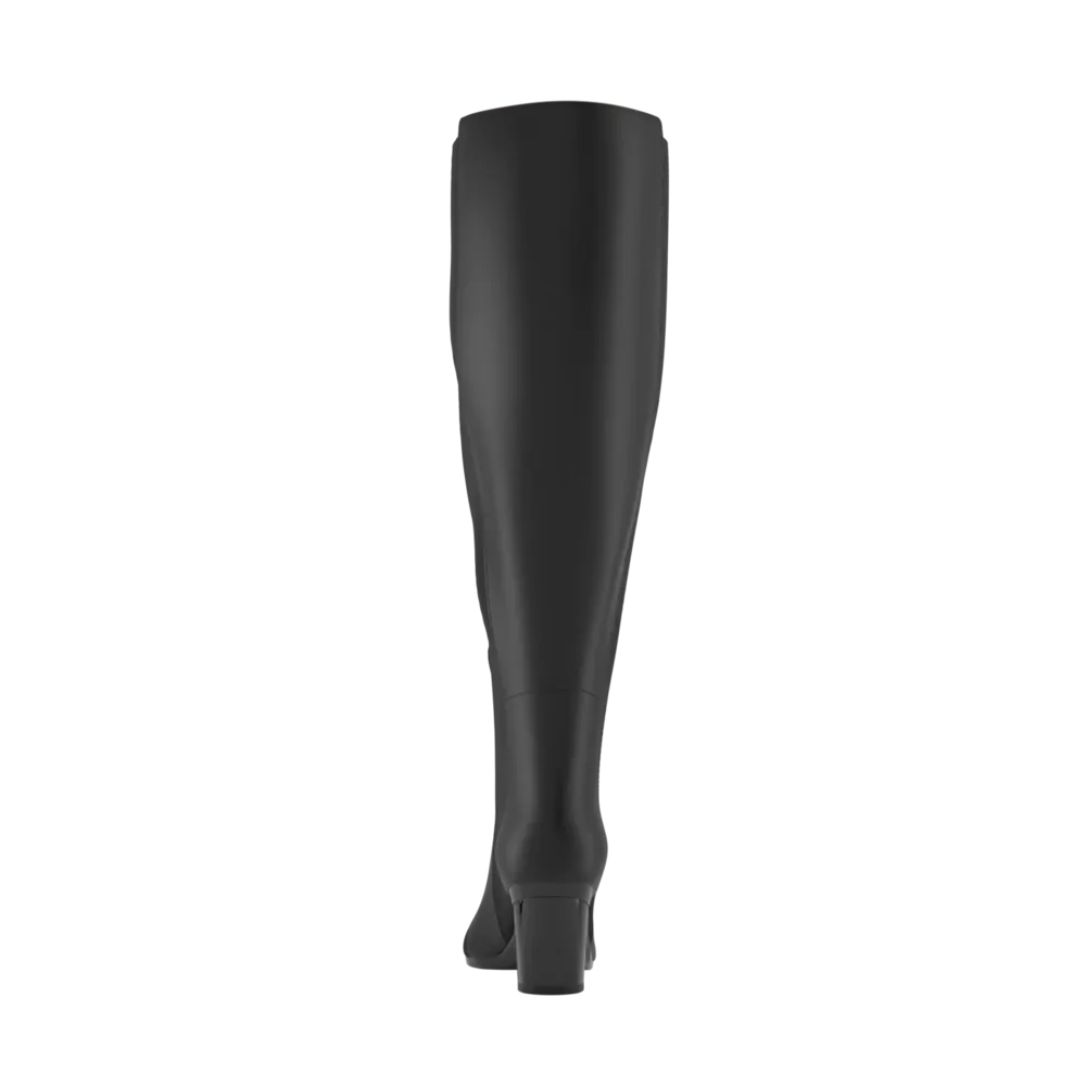 The Knee High Boot Coal Leather   Block Heel Kit 3 Coal - FINAL SALE