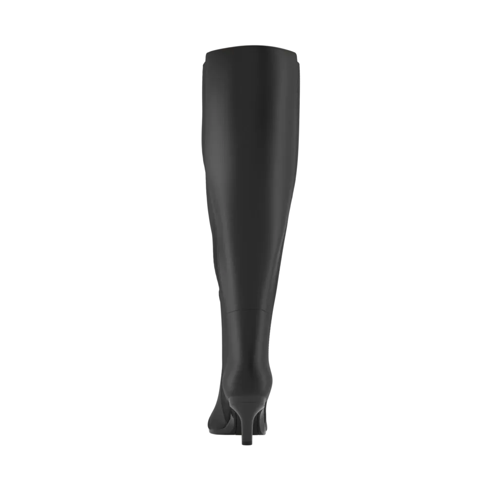 The Knee High Boot Coal Leather   Stiletto Heel Kit 3 Coal - FINAL SALE