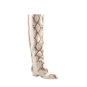 The Knee High Boot - Ivory Snakeskin - FINAL SALE