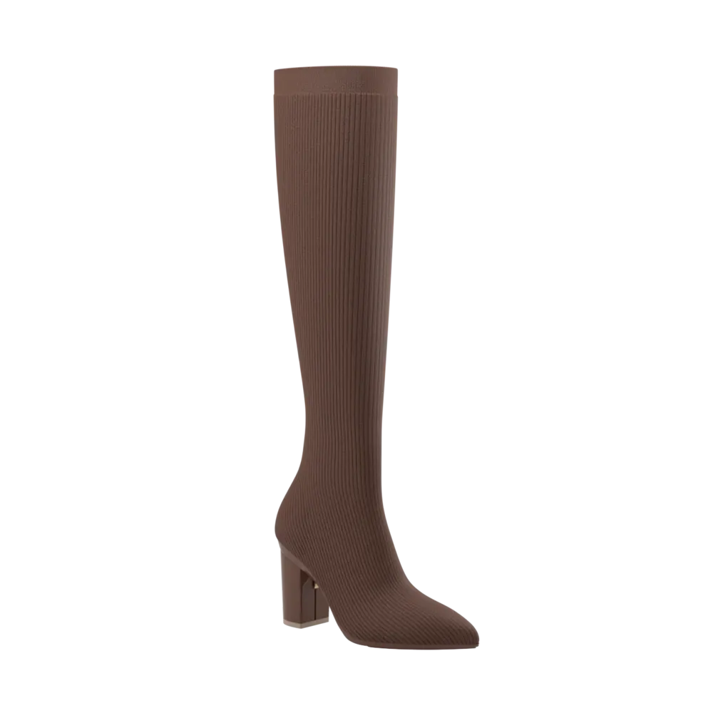 The Knee High Boot Walnut Knit   Block Heel Kit 4 Walnut - FINAL SALE