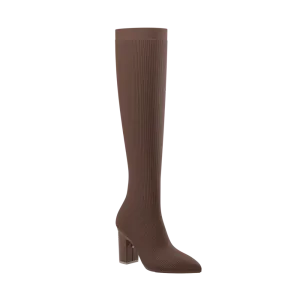 The Knee High Boot Walnut Knit   Block Heel Kit 4 Walnut - FINAL SALE
