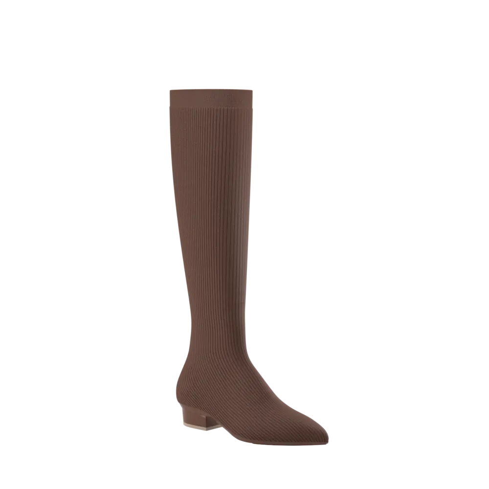 The Knee High Boot Walnut Knit   Stiletto Heel Kit 4 Walnut - FINAL SALE