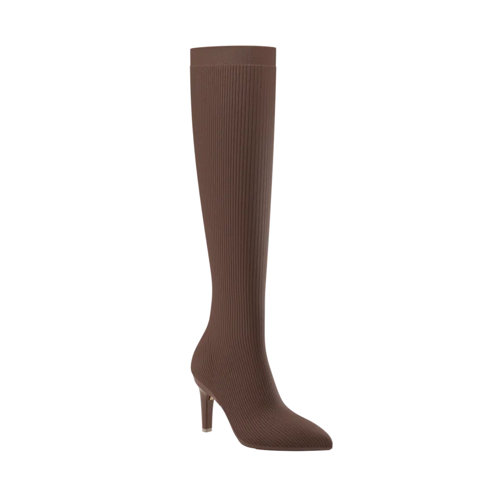 The Knee High Boot Walnut Knit   Stiletto Heel Kit 4 Walnut - FINAL SALE