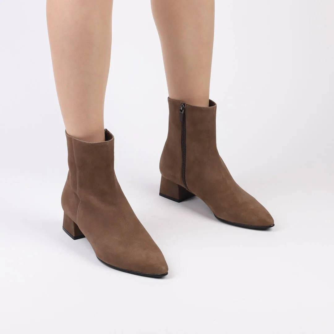 *UK size 2 - EZRA - khaki brown, 4cm heels