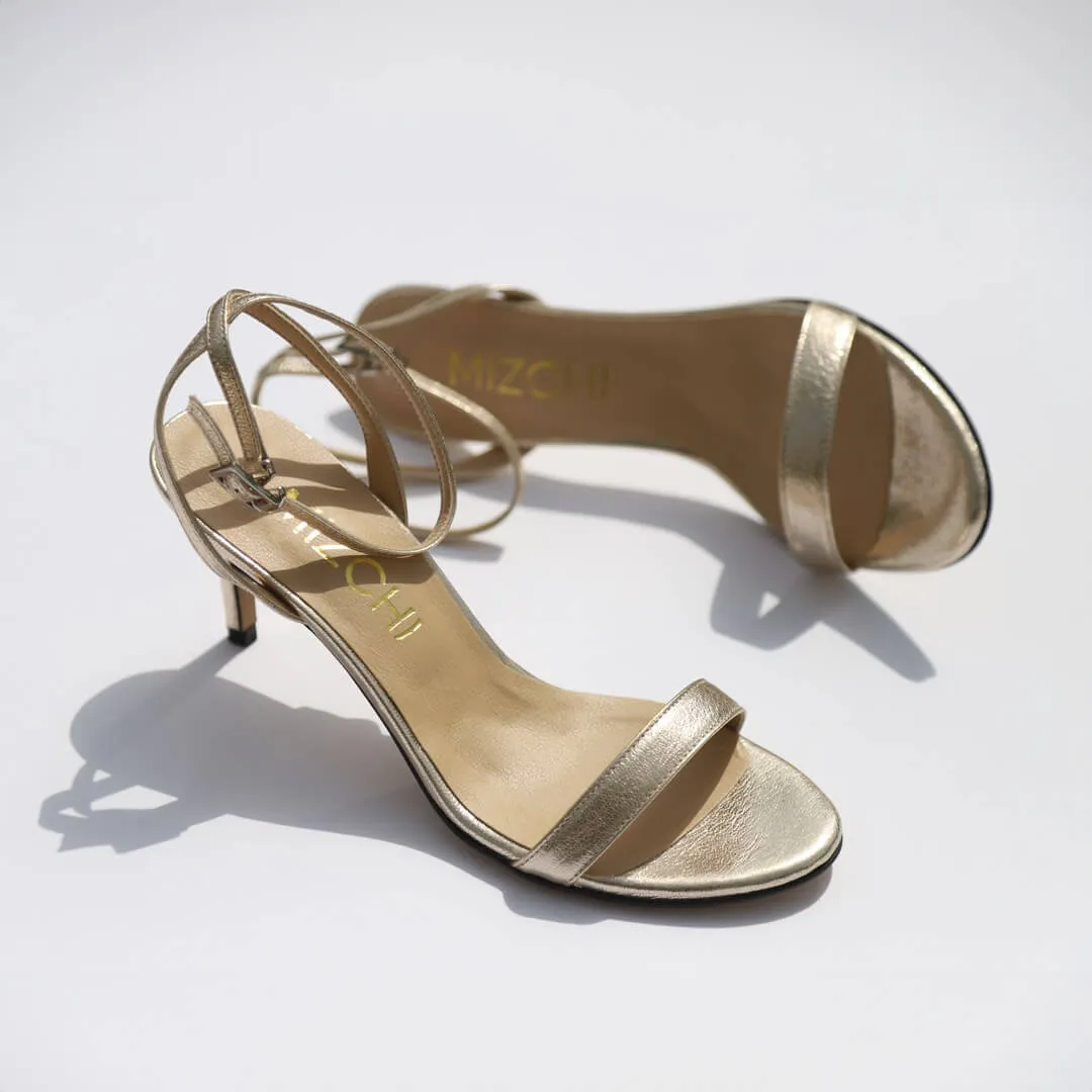 *UK size 2 - LANA - gold, 10cm heels