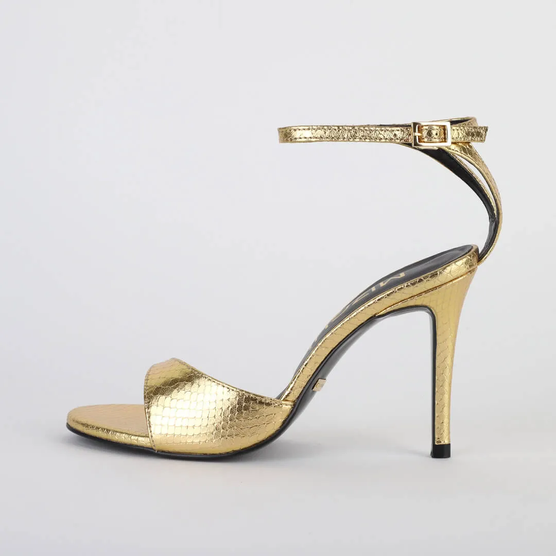 *UK size 2 - NEW BALLAN - gold , 10cm heels