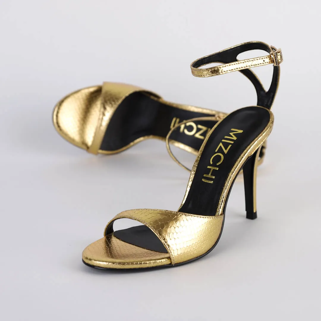*UK size 2 - NEW BALLAN - gold , 10cm heels