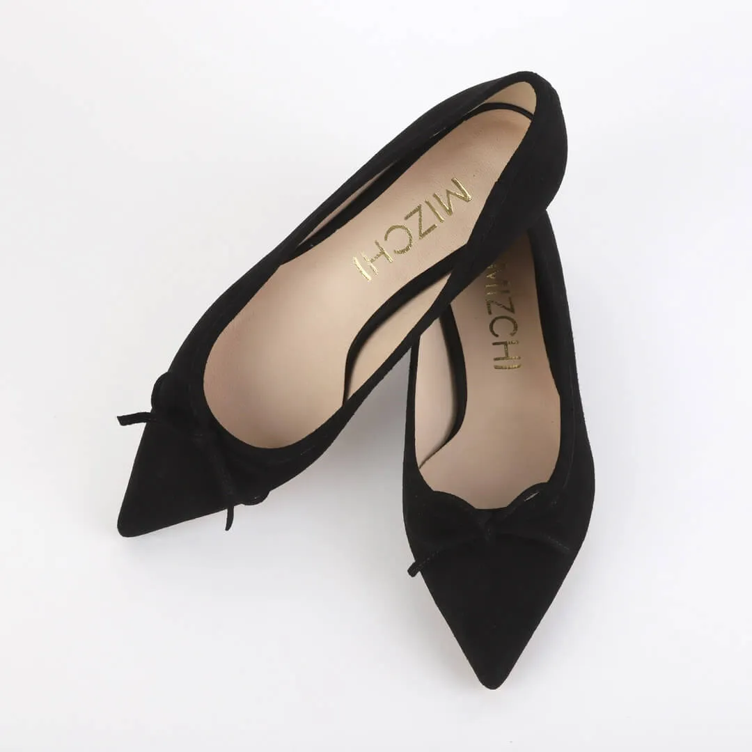 *UK size 2.5 - KAZY - black suede, 1.5cm heels