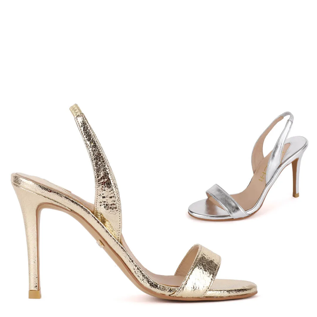 *UK size 2.5 - MADRID METALLIC- gold, 6cm heels