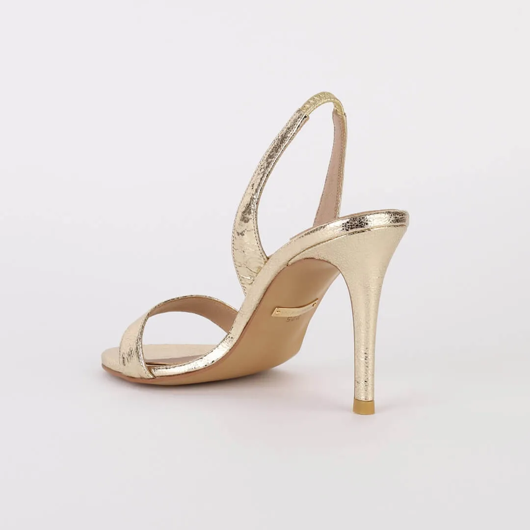 *UK size 2.5 - MADRID METALLIC- gold, 6cm heels