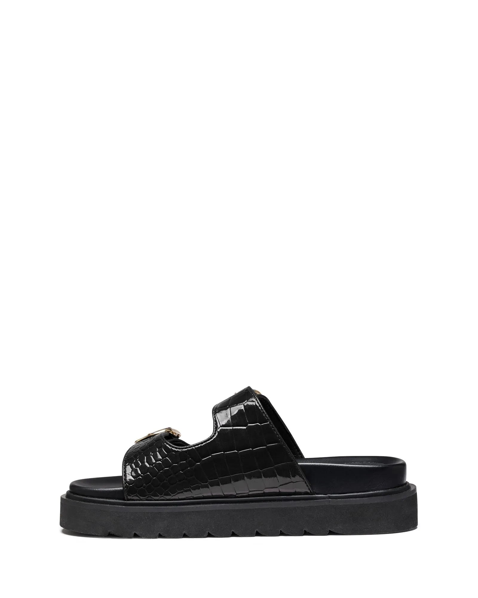 Venom Black Patent Croc