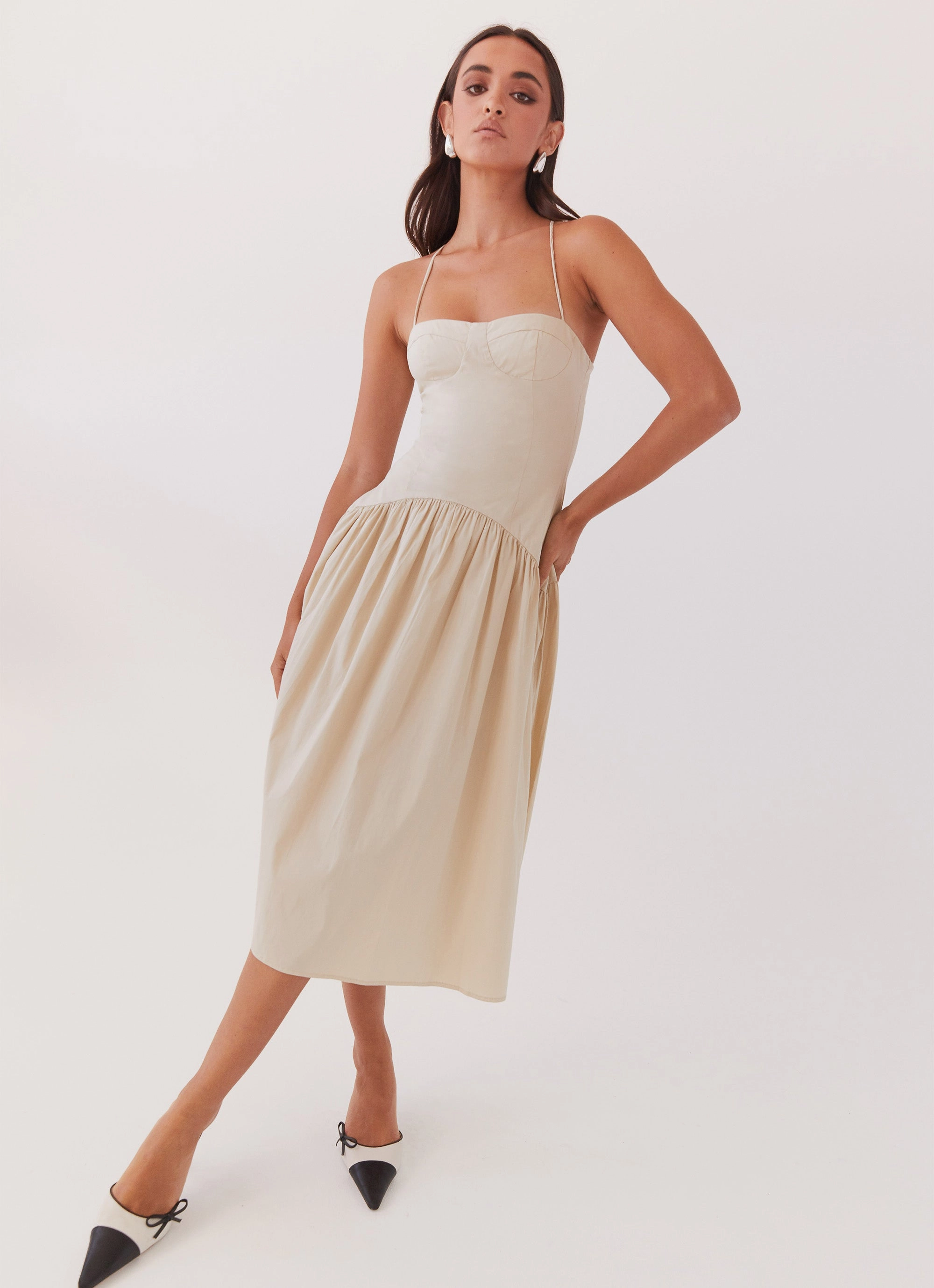 Yvette Corset Midi Dress - Desert Sage
